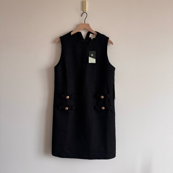 Tuckernuck | Black Tweed Sleeveless Jackie Shift Dress New w/ Tags ~ XL - Picture 10 of 15